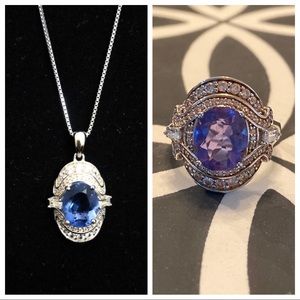 Blue Color Change Fluorite Pendant W/ RING
